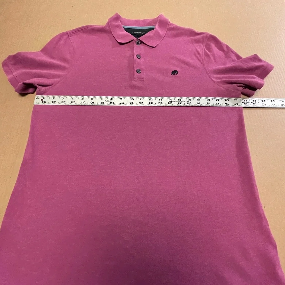 Banana Republic Men's Large L Polo Shirt Mauve Pink Embroidered Elephant
